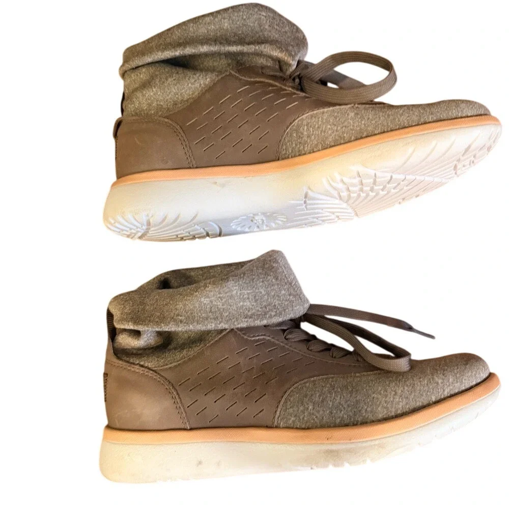 UGG Women's Gray Fold-Over‎ Cuff Sneakers Boots Size 5